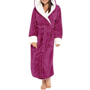 Loungewear  Trendy Plus Size Tight Waist Autumn Winter Bathrobe Soft Women Nightgown Plush   for Home