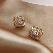 Upscale 14k Gold Jewelry Real Gold  Earrings Zircon Pearl Twist Luxury Stud Earrings for Women Brincos Pendientes Bijoux