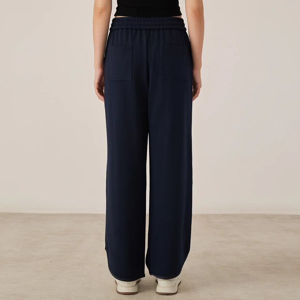 KL7523369 Women's Wide Leg Lounge Pants Cotton Blend Drawstring Waist Casual Fall Clothing