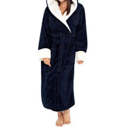 Loungewear  Trendy Plus Size Tight Waist Autumn Winter Bathrobe Soft Women Nightgown Plush   for Home