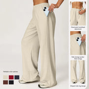 Hearuisavy Athletic Lounge Pants High-Waist Wide Leg Straight Leg Trousers Female Fall Winter Outdoor Running Joggers Sweatpants