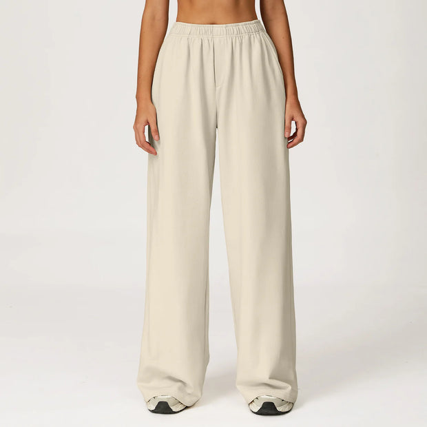 Hearuisavy Athletic Lounge Pants High-Waist Wide Leg Straight Leg Trousers Female Fall Winter Outdoor Running Joggers Sweatpants