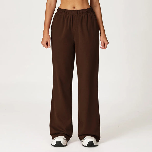 Hearuisavy Athletic Lounge Pants High-Waist Wide Leg Straight Leg Trousers Female Fall Winter Outdoor Running Joggers Sweatpants