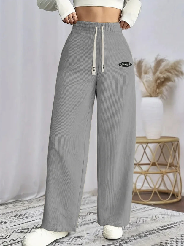Women's clothing elegant, casual, fashionable, slimming, versatile, corduroy, autumn and winter fabric, long pants