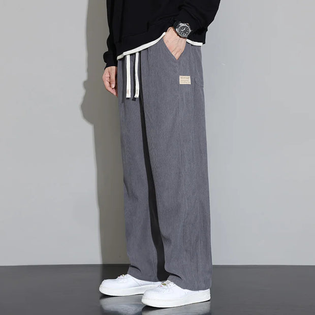 Corduroy Pants for Men 2025 Casual Wide Leg Trousers Soft Loose Fit Straight Pants Men Autumn Lounge Corduroy Trousers