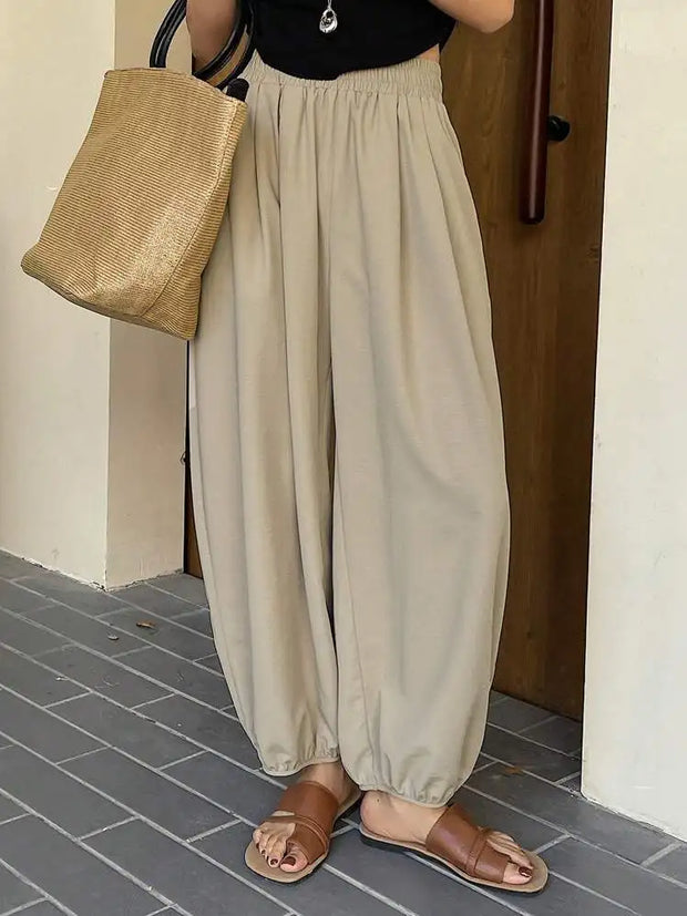 Summer New European and American Style Casual Pants Loose Legged Haren Pants Polyester Pants