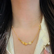 Vintage antique gold craftsm brushed luxury fish koi necklace bracelet diamond inlay exquisite high-quality jewelry sets