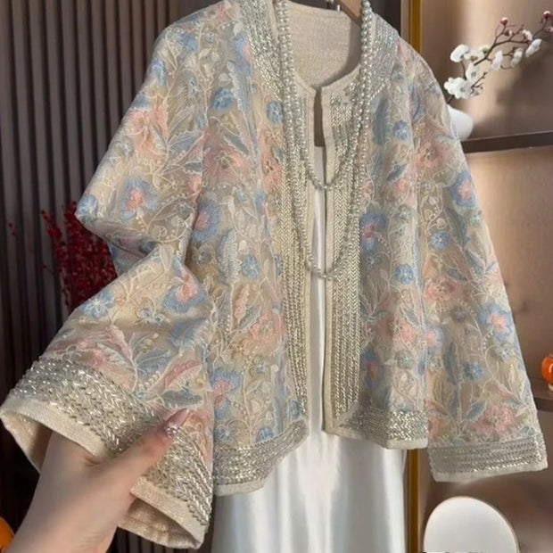 New Chinese Women Clothing National Style Heavy Industry Jacquard Embroidered Jacket Light Luxury High-end Old Money Style Coat