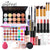 Women's Makeup Gift Set, Eyeshadow Eye Pigment Eyebrow Pencil Lip Gloss Lipstick Lip Balm Makeup Pads Powder Puff Makeup Brushes