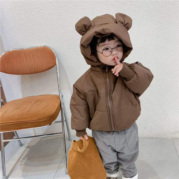 2023 Winter Clothing Children'S Coat Cotton Clothes Korean Boys And Girls Thick Windbreaker Hooded Jacket Warm Cartoon Jacket
