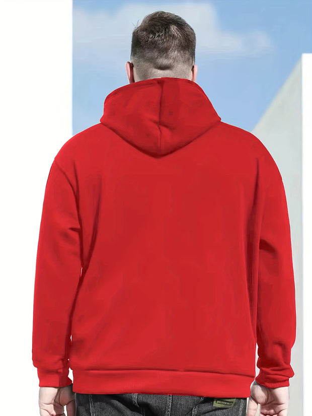 Autumn Winter Men's Hoodies, "Los Angeles" Print Oversized Hooded Sweatshirt For Males, Men's Clothing, Plus Size