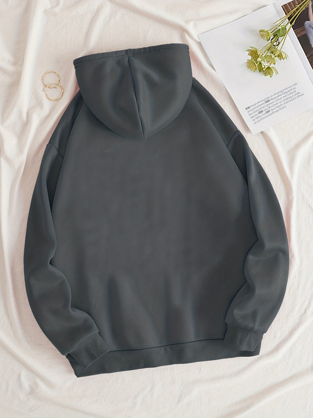 Dog Mom Print Hoodie, Casual Kangaroo Pocket Drawstring Hoodies Sweatshirt, Women's Clothing