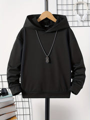 Boys Casual Solid Color Pullover Long Sleeve Hoodies, Boys Sweatshirt For Spring Fall, Kids Hoodie Tops Outdoor