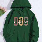 Dog Mom Print Hoodie, Casual Kangaroo Pocket Drawstring Hoodies Sweatshirt, Women's Clothing