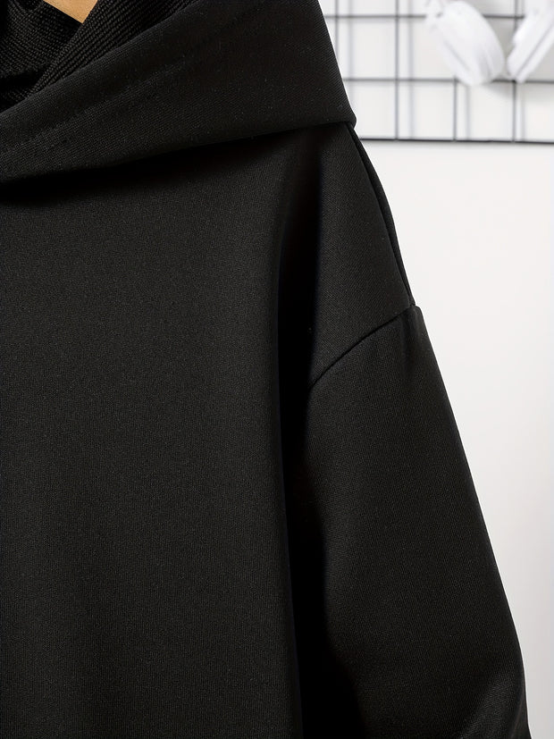 Boys Casual Solid Color Pullover Long Sleeve Hoodies, Boys Sweatshirt For Spring Fall, Kids Hoodie Tops Outdoor