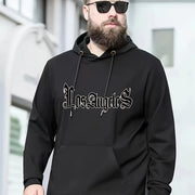 Autumn Winter Men's Hoodies, "Los Angeles" Print Oversized Hooded Sweatshirt For Males, Men's Clothing, Plus Size